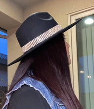 Load image into Gallery viewer, Wide Brim Hat with Rhinestones