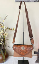 Load image into Gallery viewer, Crossbody / Clutch Purse with Genuine Tooled Leather