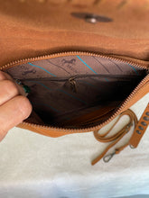 Load image into Gallery viewer, Crossbody Purse / Wristlet with Leather Tooled Details