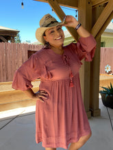 Load image into Gallery viewer, Mauve Babydoll Dress - Women's