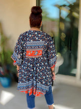 Load image into Gallery viewer, Navy Floral Tunic Top - Women's