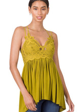 Load image into Gallery viewer, Crazy For You Ruffle and Lace Cami Top - Women's