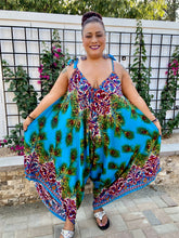 Load image into Gallery viewer, Floral Pattern and Peacock Feather Jumpsuit