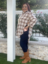 Load image into Gallery viewer, POL Clothing Brown Plaid Shirt with Lace Up Closure