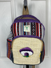 Load image into Gallery viewer, Mushroom Himalayan Hemp Backpack - Purple