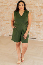 Load image into Gallery viewer, Sleeveless V-Neck Romper in Army Green