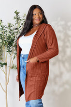 Load image into Gallery viewer, Basic Bae Ribbed Open Front Long Sleeve Cardigan