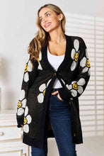 Load image into Gallery viewer, Happy Floral Button Down Longline Cardigan