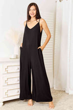 Load image into Gallery viewer, Double Take Soft Rayon Spaghetti Strap Tied Wide Leg Jumpsuit