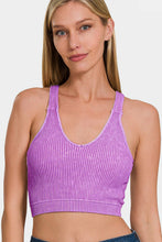 Load image into Gallery viewer, Zenana Washed Ribbed Cropped Bra Padded Tank