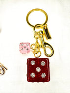 Dice and Bows Bag Charms