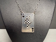 Ace of Spade Card with Black and White Checker Lightning Bolt