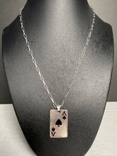 Load image into Gallery viewer, Ace of Spade Card Pendant with Extender
