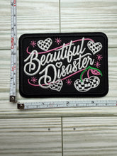 Load image into Gallery viewer, Beautiful Disaster with Hearts and Cherry's - Iron on Patch
