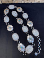 Rhinestone and Silver Concho Belt