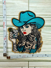 Load image into Gallery viewer, Cowgirl with Tattoos Iron On Patch
