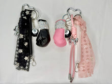 Load image into Gallery viewer, Eight Ball and Boxing Glove Bag Charm Keychain
