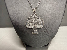 Load image into Gallery viewer, Spade Filigree Necklace with Extender
