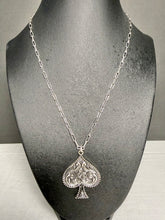 Load image into Gallery viewer, Spade Filigree Necklace with Extender
