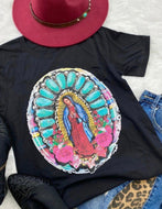 Virgin Mary Graphic T-Shirt - Black