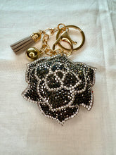 Load image into Gallery viewer, Bling Bag Charm Keychains - Roses and Butterflies
