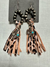 Load image into Gallery viewer, Fringe Earrings with Cactus or Concho Charm
