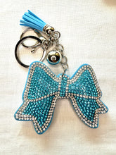 Load image into Gallery viewer, Bling Bag Charm Keychains - Flags and Bows
