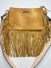 Load image into Gallery viewer, Maxine Upcycled Crossbody Leather Bag with Crystal Rivets and Fringe - Keep It Gypsy
