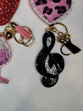 Load image into Gallery viewer, Rhinestone Puffy Keychains - Strawberry, Cherry, American Star

