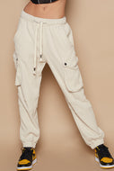 POL Thermal Cargo Joggers - Oatmeal