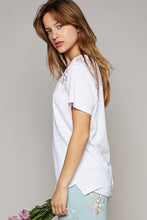 Load image into Gallery viewer, POL White Tee with Lace Details
