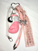 Load image into Gallery viewer, Eight Ball and Boxing Glove Bag Charm Keychain
