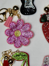 Load image into Gallery viewer, Rhinestone Puffy Keychains - Strawberry, Cherry, American Star
