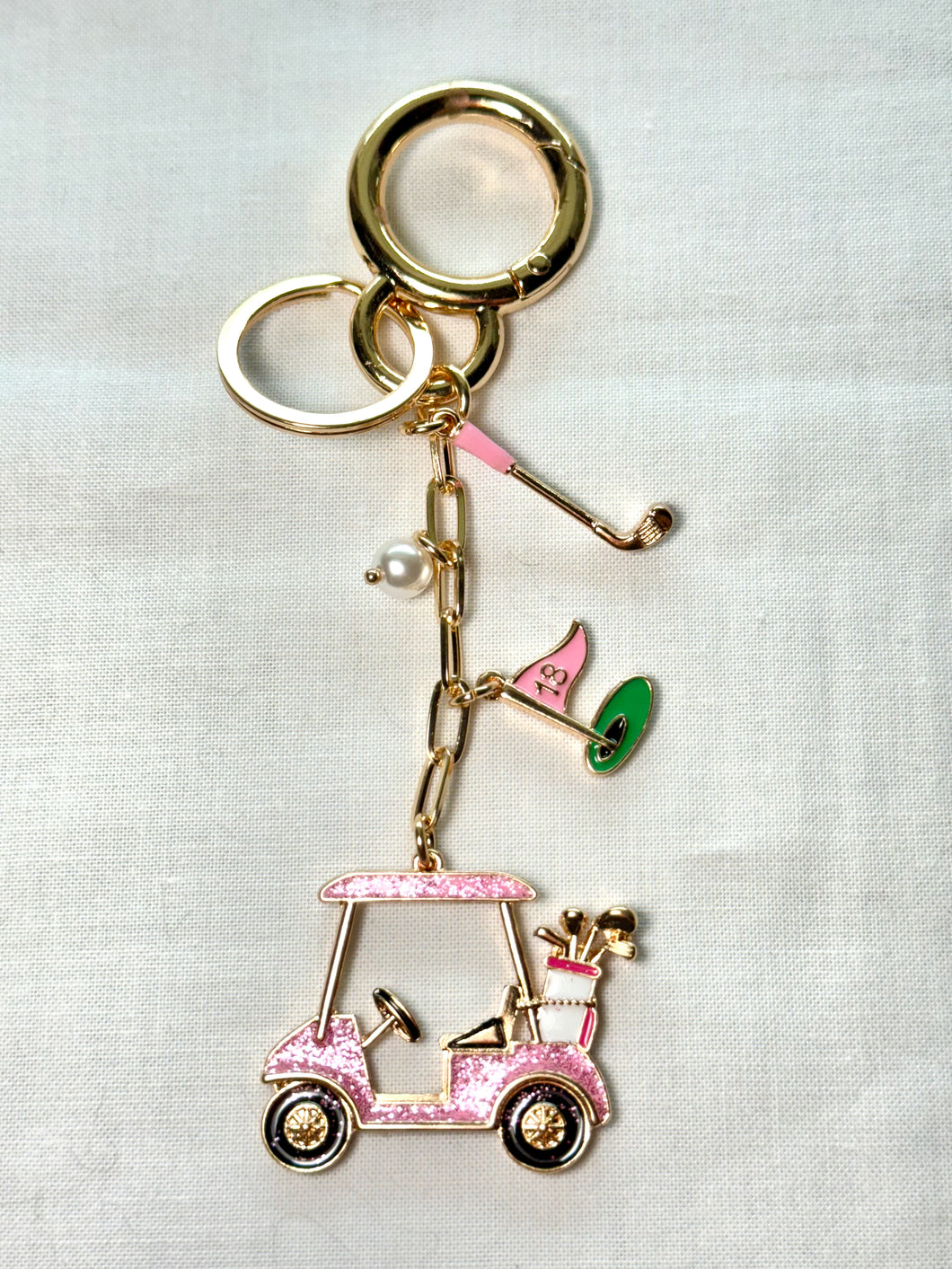 Golf Cart and Teacher Tumbler Bag Charms