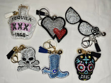 Load image into Gallery viewer, Rhinestone Puffy Keychains - Bottle, Skulls, and More
