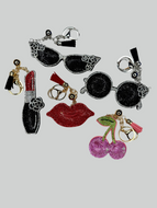 Rhinestone Puffy Keychains - Glasses and Glam