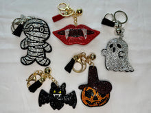 Load image into Gallery viewer, Rhinestone Puffy Keychains - Halloween Theme
