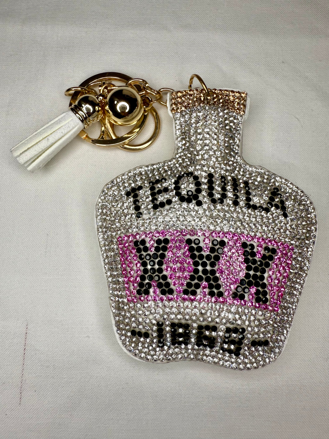 Rhinestone Puffy Keychains - Bottle, Skulls, and More