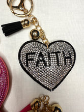 Load image into Gallery viewer, Rhinestone Puffy Keychains - Hope, Faith, Ribbon

