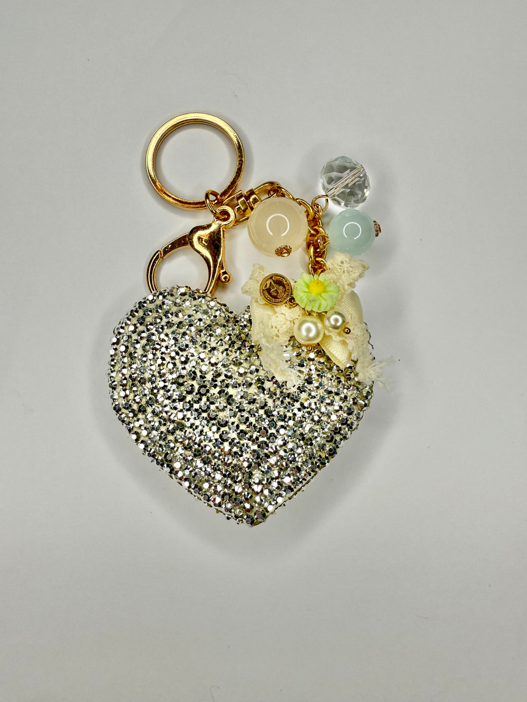 Rhinestone Puffy Keychains - Hearts and Smiles