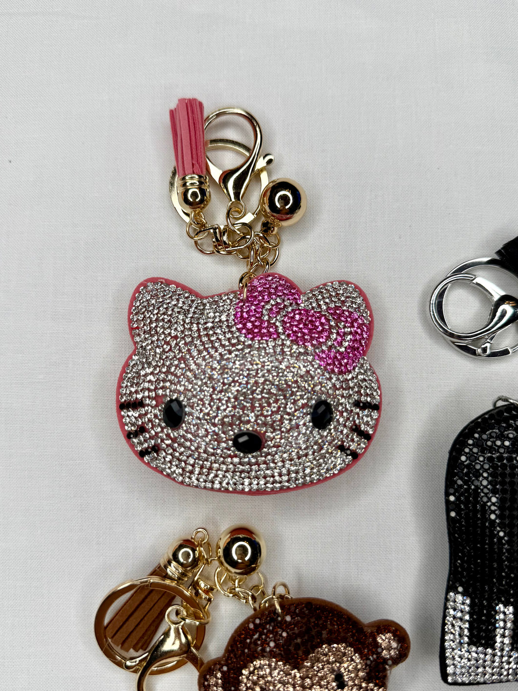 Rhinestone Puffy Keychain - HK, Snake, and Piano