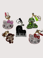 Rhinestone Puffy Keychain - HK, Snake, and Piano