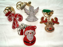 Load image into Gallery viewer, Rhinestone Puffy Keychains - Christmas Theme
