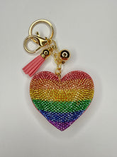 Load image into Gallery viewer, Rhinestone Puffy Keychains - Hearts and Smiles
