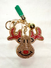 Load image into Gallery viewer, Rhinestone Puffy Keychains - Christmas Theme

