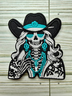Skelly Cowgirl Iron On Patch