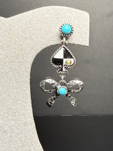 Load image into Gallery viewer, Black and White Spade with Bow Earrings
