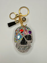 Load image into Gallery viewer, Bling Bag Charm Keychains - Skulls
