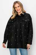 Rhinestone Embellished Black Jacket by Vocal Apparel