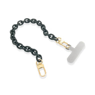Matte Enamel Phone Chain Wristlet - Black